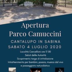 4 Luglio 2020 - inaugurazione Parco Camuccini - Cantalupo in Sabina