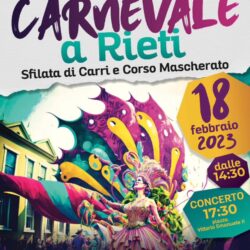 Sabato 18 febbraio torna il Carnevale a Rieti! Mercoledì 15 la conferenza stampa di presentazione
